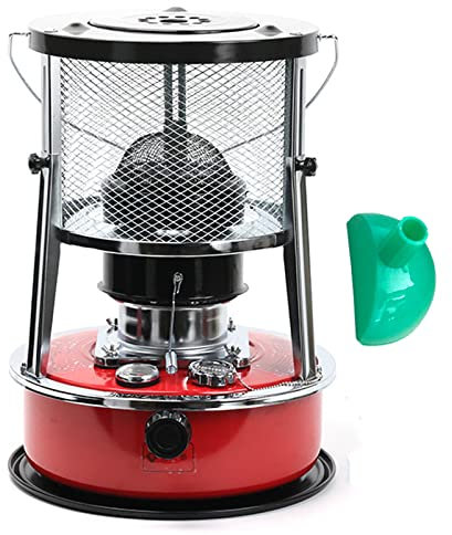 Riscaldatore a Cherosene per Interni, riscaldatore a Olio da 2600 W con Imbuto, Riscaldamento Portatile per fornello da Campeggio, Piccolo riscaldatore da Patio per Balcone da Giardino, Rosso