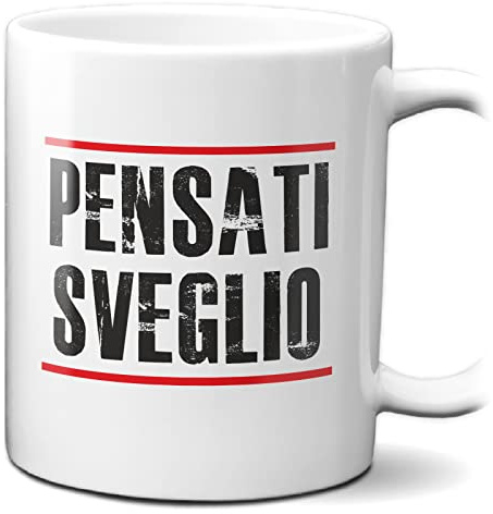 Stampatek Tazza Colazione Pensato Sveglio - Regalo Divertente per Uomo - Tisana per Collega, Pensieri Originali