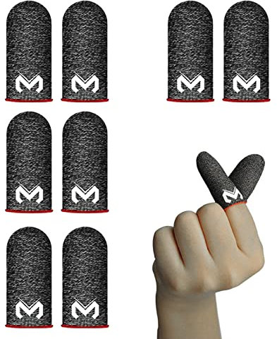 Protège-Doigts pour Les Jeux, Lot de 8 Manchons pour Doigts PUBG Mobile, Manchons Anti-Transpiration pour écran Tactile pour Jeux Mobiles, Manchons de Pouce Respirants pour Android et iOS