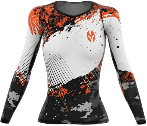 SMMASH Camisa de compresión para mujer, manga larga, camiseta funcional para deportes al aire libre, OCR Cross-Training, fitness, yoga, gimnasio, transpirable, ropa deportiva profesional, X-Large