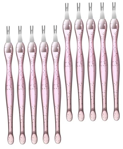 Healeved 10pezzi Kit Di Forchette in Acciaio Resistente Per Rimozione Morta Tagliaunghie Spingipelle Accessori Per Nail Art e Manicure