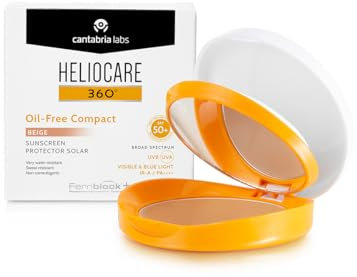 Heliocare 360º Color Compacto Oil Free Beige.- Fotoprotección avanzada con color, antioxidante, formato compacto, acabado mate, para pieles mixtas o grasas,10 gr.