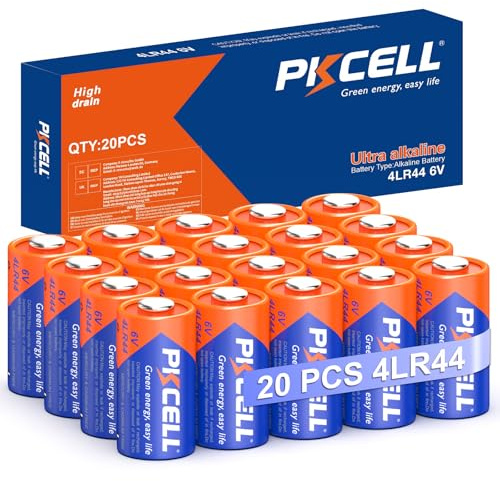 PKCELL 20 Pack 4LR44 Batteries, 6V Alkaline Battery for Dog Receiver Collar, Compatible with PX28A 476A A544 K28A L1325 Battery