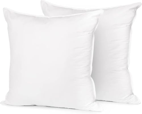 Deodar 60x60 Almohadas de Plumas y Plumon de Ganso | Peso de llenado 810g | Funda de Algodón 100% | Orgánico y Transpirable | Lavable a Maquina | Certificación Öko-Tex y RDS, 2 Piezas