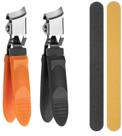 2 Tagliaunghie Smussati, 2 Lime Per Unghie, Tagliaunghie In Acciaio Inossidabile, Tagliaunghie Con Apertura Grande, Tagliaunghie Antispruzzo, Strumento Manicure Multiuso