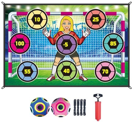 JWQFBC Gioco di Pallone da Calcio Adesivo, Set da Gioco di Calcio, Gioco di Lancio del Bersaglio per Feste per Bambini, Style D
