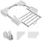 NIUXX Telaio intermedio con stendibiancheria, kit sovrapposizione lavatrice asciugatrice, kit telaio intermedio con portasciugamani estensibile, misura regolabile (53-68 cm) Bianco