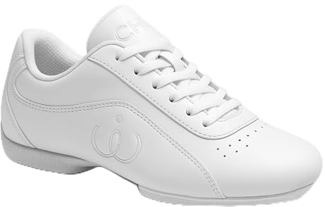 White Gymnastic Shoes for Women – Lightweight Cheer Shoes for Practice, Cheerleader Shoes for Performance, Womens Sneakers for Gym, Walking, Running, Tennis, Athletic Wear, White Sneakers, US Size (36)