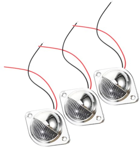 TOYZFRIENDY Luce Targa LED Rotonda 3pezzi ad Alta Luminosità per Camion Rimorchio e Camper Illuminazione Targa in Materiale Abs Versatile e Resistente