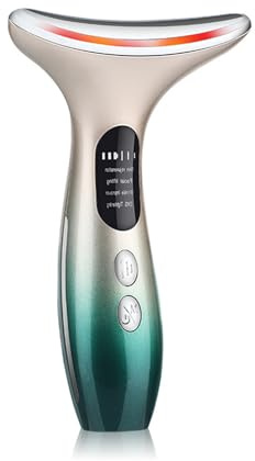 Face Massager,Anti-Wrinkle Face Device,Portable Skin Tightening Beauty Toning Device with 45 ±5°C Heat and 4 Massage Modes for SkinTightening & Neck Lifting EMS Face Toning Firming (Gradient Green)