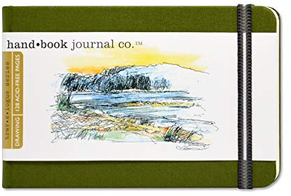 Speedball Drawing Journal Book 3.5 x 5.5 Landscape Cadmium Green, Art Sketch Paper For Pen, Ink, Pencil, Markers, For Adult, Kid