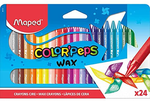 Maped 861013 Wachsmalstifte Color'Peps WAX, 24er Kartonetui