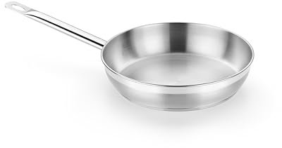BRA Profesional Sartén 30 cm acero inoxidable, triple fondo difusor, full induction, mango ergonómico