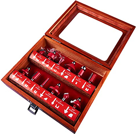 Amtech F3700A 12 Piece 6.25mm (1/4) router bit set