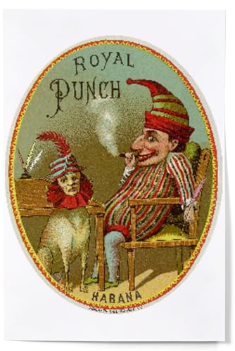 Lantern Press 12x18 Inch Art Print, Home Decor, Royal Punch Brand Cigar Seal, Vintage Label