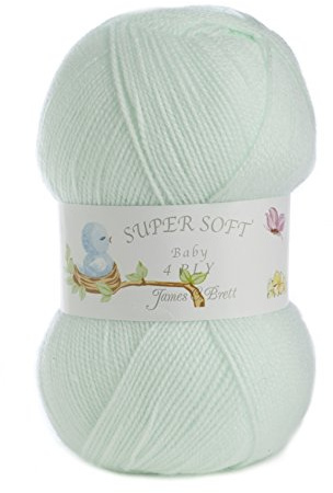 James Brett 100 % akryl baby 4 lager stickgarn supermjuk stickad ull 100 g (blek mint – BY1)