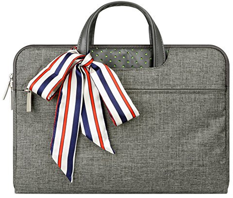 Laptop Sleeve Case Briefcase Spill Resistant Shockproof with Scarves for 10.1 11 Laptops/Notebooks/Ultrabooks/Netbooks Dark Grey 2