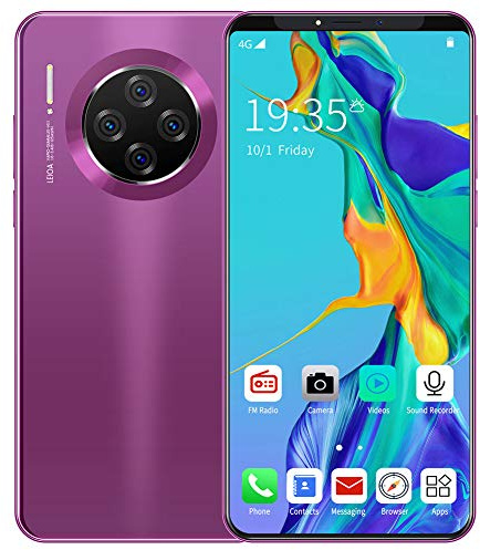 Phones, Smartphones Face Recognition Android OS 9.1 System 6.1 HD+ 18:9 LCD Resolution 2400x1176 Full Screen, Mate33 pro Purple