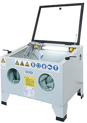 Sogi S-56 - Arenadora de banco profesional con accesorios cabina de arenado
