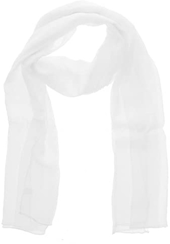 WESTEND CHOICE Ladies Chiffon Scarves Women Plain Neck Wrap Scarf Large Headscarf Girls Headwrap Sheer Wrap women's scarves & wraps 180x70 cm (White)