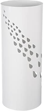 HERSIG - Paraguero Metálico - Paragueros Modernos y Decorativos - Paragueros Originales para Entrada, Recibidor, Oficina o Comercio | Paragüero de Diseño Elegante y Funcional - Diseño Lluvia - Blanco