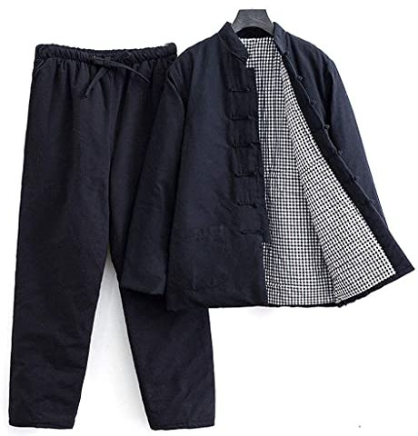 Winter-Tang-Anzug für Herren, Baumwolle, gepolstert, warm, Kung-Fu-Uniform, Jacke, langärmelig, Mantel für Senioren, Tai Chi-Uniform,
