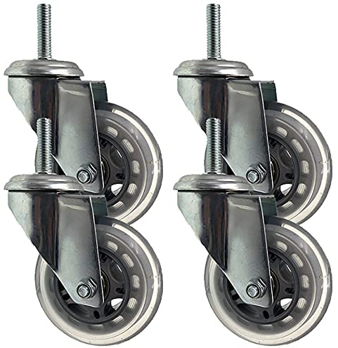 Ruedas Giratorias De Goma De 75 Mm con Freno, M8/M10 Ruedas para Trabajo Pesado con Rodamiento De Carga De 100 Kg, Ruedas para Muebles/Carro/, Juego De 4 (Giratorio M8)
