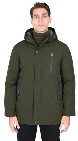 Ciabalù Parka Uomo Invernale Impermeabile con Cappuccio Slim Fit Giaccone Imbottito Pesante