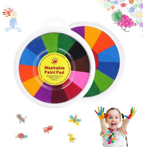 Stempelkissen Bunt,xlwen 2 pcs 13 Farben Stempelkissen Kinder,Fingermalen Stempelkissen Set,Stempelkissen Fingerabdruck 13 Farben für Papier Handwerk, Stoff Malerei, DIY und Geburtstag Geschenk