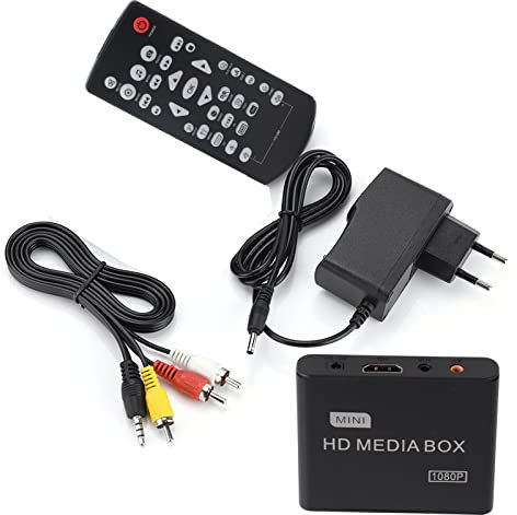 Lecteur Multimédia HDMI, Lecteur Multimédia Numérique HD 1080P, Lecteur Minimédia, Lecteur Multimédia Vidéo TV, Boîtier Multimédia HD, Prend en Charge Les Clés USB, Carte SD