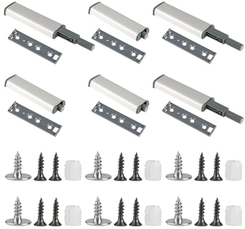 6 Pièces Push To Open Aimant Poussoir Porte Placard, Aimant Porte Placard, Magnétique Porte, Amortisseur Porte Placard, Fermeture Push Open Amortisseur Porte, Amortisseur De Porte, Avec Des Vis