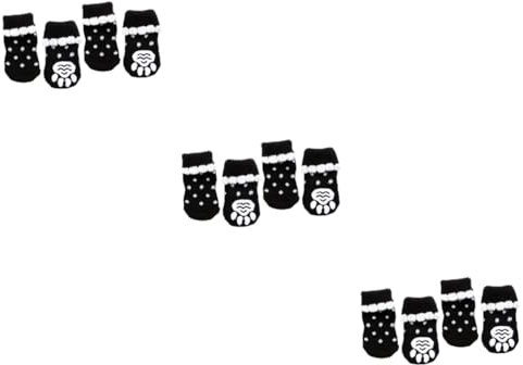 Kisangel 3 Stück Haustiersocken Modische Spitze Weiche Baumwolle Für Haustiere Größe XL Schwarz