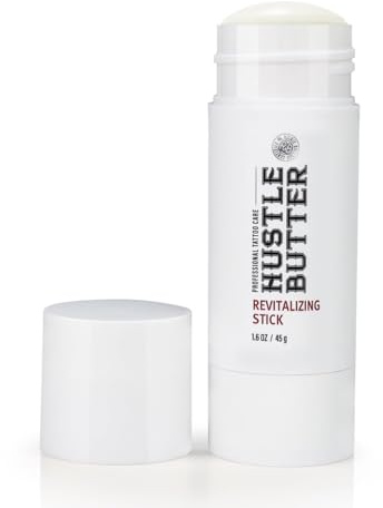 Hustle Butter Tattoo Aftercare - Portable Balm Stick - On The Go Tattoo Aftercare - Naturally Derived Vegan Cruelty Free - Mess Free - 1.6 oz