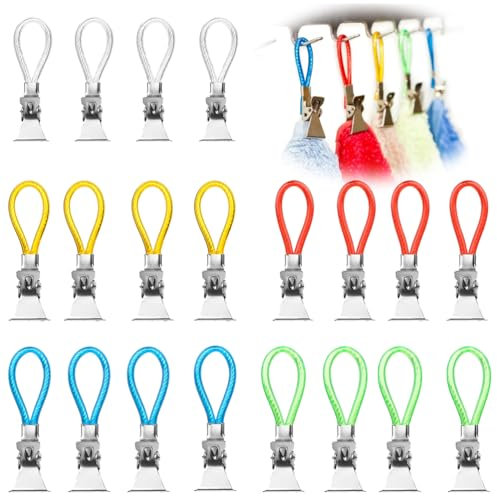 LJFEA 20 clip in metallo per appendere strofinacci cucina, appendi asciugamani cucina, ganci cucina strofinacci, pinze asciugamani mare, clip per teloni, 5 colori