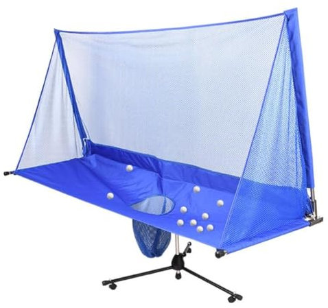 Generisch Tischtennisball-Fangnetz, Faltbares Ping-Pong-Übungsnetz, Sammelnetz für Ping-Pong-Roboter für Familienfreizeitunterhaltung und Wettkämpfe,Blau-170x65x148cm