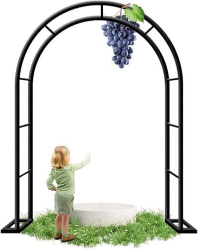 WCQSYY - Arco de jardín de metal, 120 cm, 240 cm, 300 cm, 350 cm, 180 cm, ancho arco de boda, arco de rosas, planta trepadora, blanco, W1,8 x H2,2 m