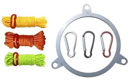 Accesorios de camping – Kit de tubo para estufa de tienda de campaña para soporte resistente al con mosquetones | Construcción de acero inoxidable con pararrayos de chimenea, de