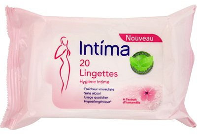 Lingettes hygiène intime à l'extrait d'hamamélis x20