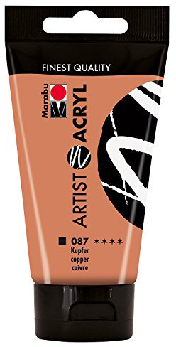 Marabu 12200002087 - Artist Acryl kupfer 75 ml, feine Acrylfarbe in Künstlerqualität, auf Wasserbasis, pastose Konsistenz, hoch pigmentiert, sehr gute Brillanz und Deckkraft