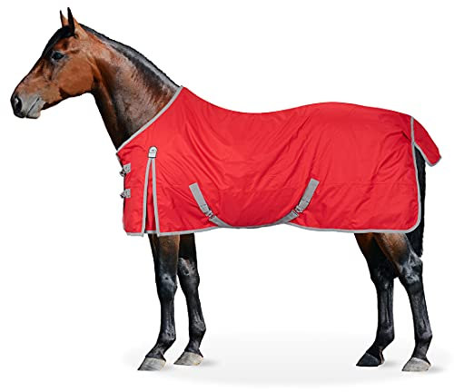 Equinate Regendecke Springfield Weidedecke mit Fleece 135cm Rot