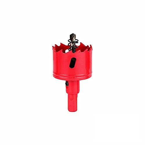 TUNEZ® Sierra perforadora M42 bimetálica con árbol hexagonal y brocas de metal centrado, kit de sierra de corona para madera, metal, yeso y chapa de hierro, tubo de plástico (50 MM)