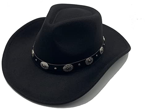 Willheoy Cowboy Hat for Women Western Hat for Men Cowboy Felt Adjustable Outdoor with Shapeable Brim