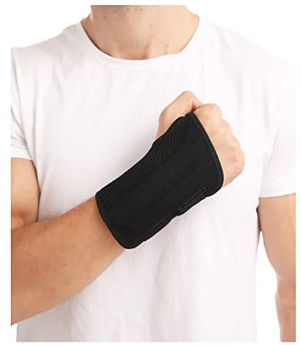 Orthèse élastique de Poignet Souple Attelle Poignet Canal Carpien Nuit Orthèse de Soutien de Poignet Orthese Poignet Canal Carpien Main Droite Bandage Poignet pour Tendinite,Entorse,Arthrite,Noir-L/XL
