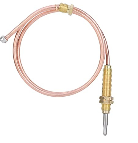 Thermocouple Replacement, M8 Thread Thermocouple Fireplace Replacement Kit, Universal Fireplace Thermocouple Probe, Metal Stove Accessories for Fireplace BBQ Grill, 600mm