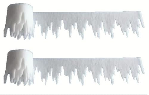 naninoa Winterdeko EISZAPFEN-Girlande. 10 Meter 2 Stück mit je 500x30cm Schneewatte, Schneegirlande, Weihnachtsdekoration, Winterdekoration, Girlande, Eiszapfen 2cm dick.