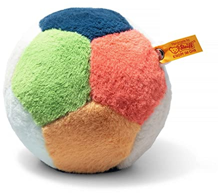 Steiff 242182 Soft Cuddly Friends Ball mit Klangspiel 13cm, bunt, Plüsch Multicolor