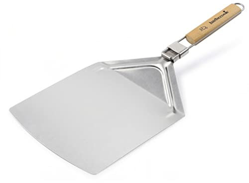 Barbecook Pelle à Pizza carrée pour Four et BBQ avec poignée en Bois et Crochet de Suspension en Acier Inoxydable, 32cm de Largeur