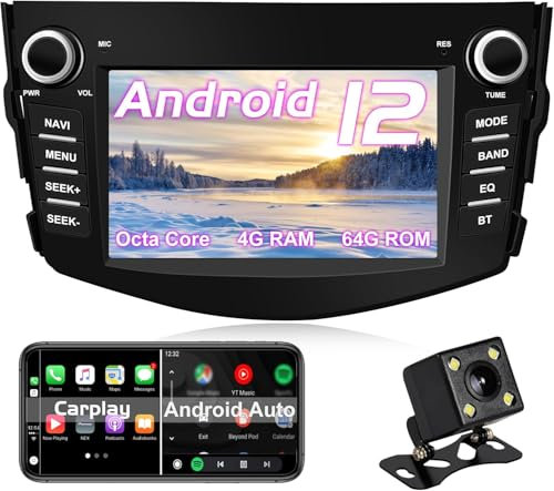 Android Car Radio Stereo per Toyota RAV4 (2006~2012) Android Head Unit Octa core 4G RAM+64G ROM con Bluetooth/Carplay/GPS Navigation/4G Wifi/Radio/DAB/OBD/TPMS