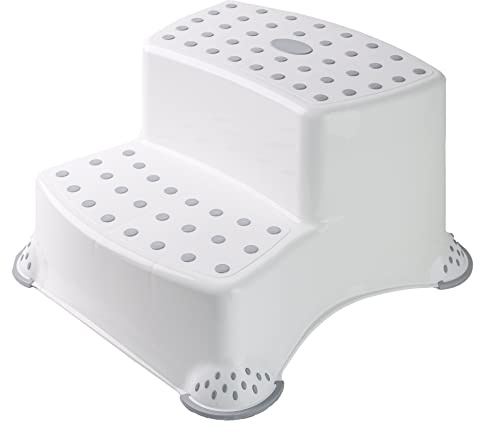 DIVCHI Kleinkind-Toiletten-Tritthocker, rutschfest, 2-Up-Tritthocker für Töpfchentraining, Bad und Küche (weiß)