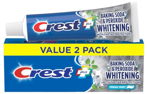 Crest Cavity & Tartar Protection Toothpaste, Whitening Baking Soda & Peroxide, 5.7 oz, Pack of 2